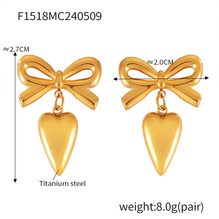 European and American Design Women's Hip Hop Personalized Trendy Titanium Steel Plated 18k Gold Geometric Devil's Eye Tassel Earrings suit
