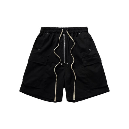 2025 Dark RO Style Drawstring Multi-Pocket Tooling Shorts Men's Niche Casual Loose Straight Pants