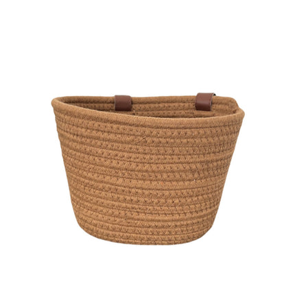 Hand-woven cotton rope children's bicycle front basket basket can put snacks toy basket foldable hanging basket