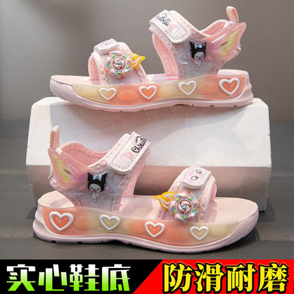 Children's Sandals Girls Beach Shoes Summer New Cartoon Girls Princess Shoes Cute Soft Sole Baby Sports Sandals