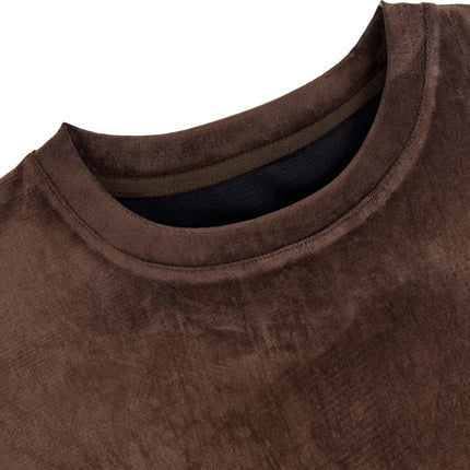 Fangfala 2026 Summer Thirteen Rows Wholesale New Coffee White Short Sleeve Loose Round Neck Simple Top T-Shirt