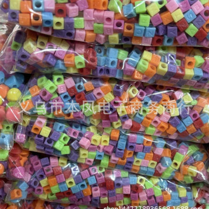 solid color color beads diy bracelet string loose beads material children beaded handmade keychain jewelry accessories
