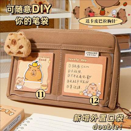 12-Layer Large-Capacity Pencil Bag Kapibara High-Looking Pencil Bag Cute Student Stationery Bag School Supplies Prizes