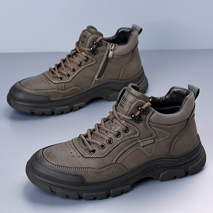 Northeast Snow Boots Men's 2024 Winter fleece-lined Thickened Middle Men's Cotton Leather Shoes Cold-proof Warm Non-slip Large Cotton Shoes