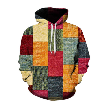 2023 New Amazon foreign trade stitching pattern 3D digital printing sweater spring and autumn men's and women's hoodie