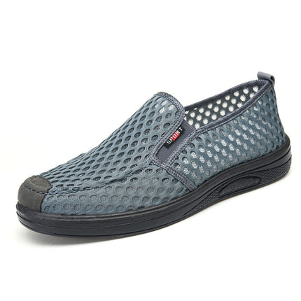 Summer New Style Old Beijing Big-Eye Mesh Dad Shoes Non-Slip Casual Fashion Urban Uncle Walking Cloth Mesh Men's Shoes
