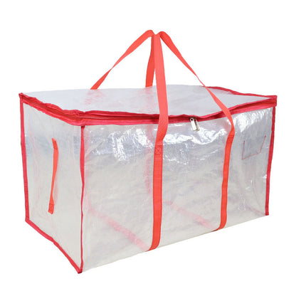 Cross-border pe portable transparent woven bag moving large capacity storage bag cotton quilt storage bag luggage bag packing bag