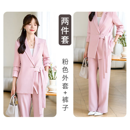 Beige Suit suit Women's 2024 New Autumn and Winter Professional Fashion Temperament Goddess Fan Fashion Personality Casual Suit