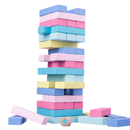 51 Pieces of Digital Colorful Jenga Building Blocks for Kidsren's Educational Jenga Wooden Adult Toys