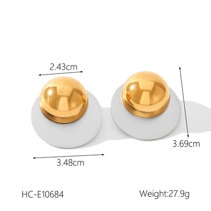 European and American design sense stainless steel earrings gold and silver color matching smooth geometric texture earrings sun five-pointed star earrings for women