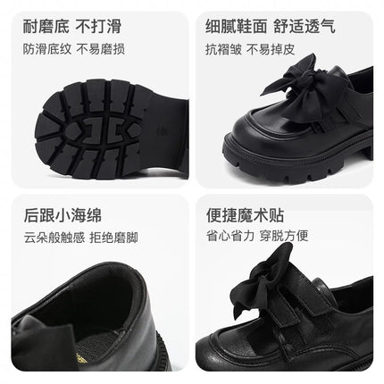Girls Shoes Genuine Leather Children Princess Small Leather Shoes 2025 Spring and Autumn New Light Soft Sole British Style Black Single Shoes