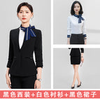 Black suit + skirt + white shirt / S