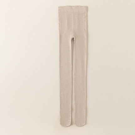 Gray Pantyhose for Women, Spring and Autumn, Gray Series, Fine Stripes, Autumn and Winter Compression Leggings, Butt-Lifting, Can Be Worn Outside, Thickened