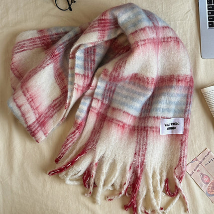 Falling Pool Knitted ~ Korean Style Tassel Scarf Women's Winter High-end Warm All-match Cold-proof Thickened Long Shawl Scarf
