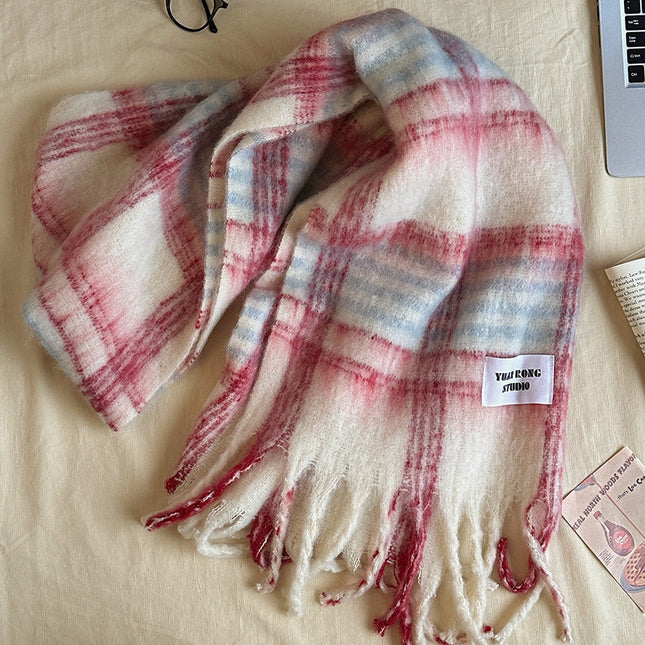 Falling Pool Knitted ~ Korean Style Tassel Scarf Women's Winter High-end Warm All-match Cold-proof Thickened Long Shawl Scarf
