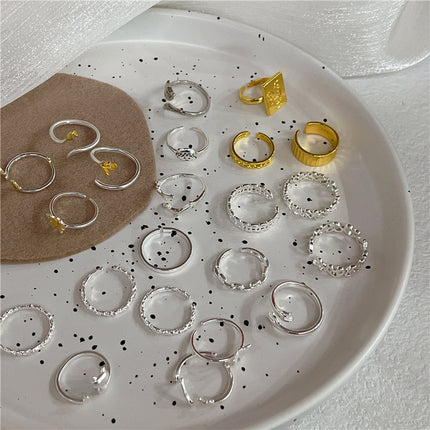 s925 sterling silver plated ring Women's wholesale niche women's high-end sense ins style simple ring light luxury retro ring wholesale