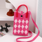 [high quality filling] diamond grid melon red (red portable) 10502