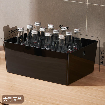 Household black PET storage box sundry basket dormitory storage kitchen multi-function basket finishing storage wholesale