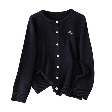 plus size Early Autumn Coat Green Knitted Cardigan Chubby Sister Autumn New Joker Loose Top 9165