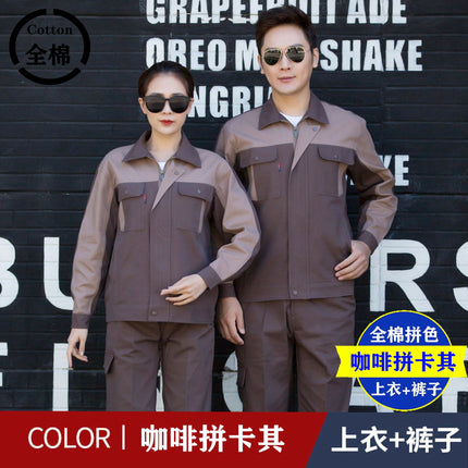 Spring and Autumn Men's and Women's Cotton Sanding Thickened Top suit Shipyard Electrician Anti-scald Wear-resistant Welding Machine Repair Labor Protection Clothing