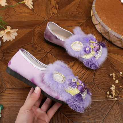 Intangible Heritage Tiger Head Shoes Spring and Summer 2025 New Ethnic Style Tiger Head Shoes Handmade Flat Comfortable New Chinese Embroidered Shoes