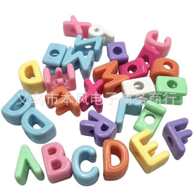 Acrylic Solid Color Shoe Buckle DIY Large Hole Letter Beads String Loose Bead Pen Car Pendant Mobile Phone Chain Bag Chain Jewelry Accessories