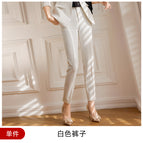 708 white striped pants / S