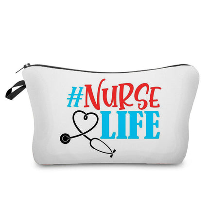 Trendy hot nurse English printing storage bag travel cosmetic bag creative fashion pencil case