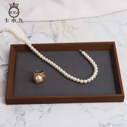 Peach Wood Jewelry Display Tray Empty Tray Counter Display Viewing Tray Jewelry Storage Tray Wooden Velvet Display Stand