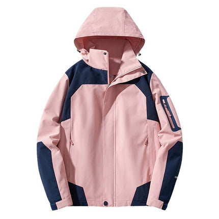 Sports Outdoor Jacket Autumn and Winter Windproof Warm Removable Cap Mountaineering Suit Couple Men and Women Thin Cross-border Coat