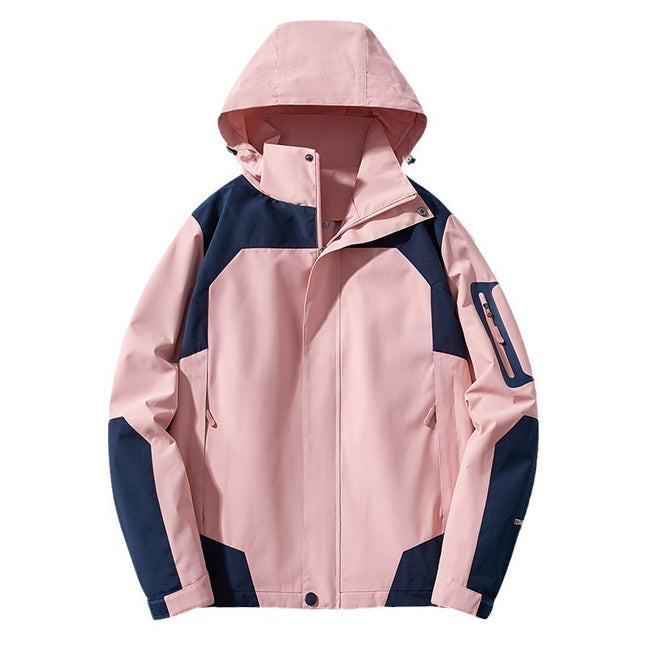 Sports Outdoor Jacket Autumn and Winter Windproof Warm Removable Cap Mountaineering Suit Couple Men and Women Thin Cross-border Coat
