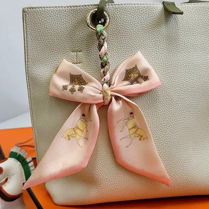 High-grade Handbag Handle Ribbon Bag Handle Handle Accessories Silk Scarf Handbag Tie Bag with Decorative Ribbon Pendant