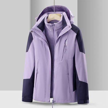Special Price School Group Clothing Disassembly Outdoor Jacket Autumn and Winter Waterproof Couple Three-In-One Hooded Sports Mountaineering Clothing