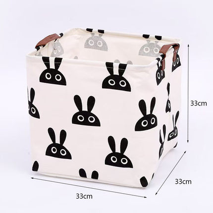 Household Large-Capacity Fabric Storage Bag Cotton and Linen Waterproof Dirty Clothes Storage Basket Square Foldableable Toy Storage Basket