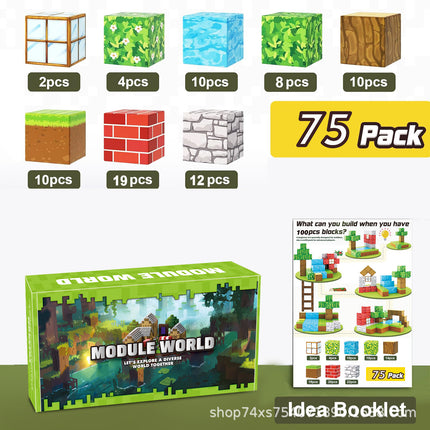 Cross-Border Mc My Magnetic World Magnetic Block Building Blocks Assembly Gravity Puzzle Primitive Forest Amazon Jungle