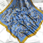 Turmeric blue small floral scarf square scarf