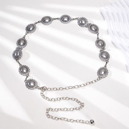 European and American Fashion Metal Waist Chain for Women Retro Popular Bohemian Ethnic Style with Dress Shirt Chain