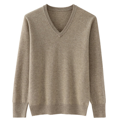 Men V-Neck Andy Velvet Knitted Sweater Pullover 8 Colors S-XXXL Loose Autumn Winter 2024 / Pull Col V Velours Andy Homme 8 Couleurs S-XXXL Ample Automne Hiver 2024