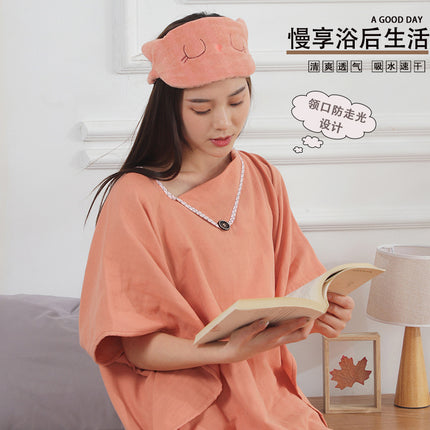 Jade Face Towel Pure Cotton Type a Gauze Bath Skirt Women's Sauna Suit Absorbent Quick-Dry Bath Towel All-Cotton Bathrobe Can Be Worn Outside