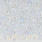 3-10mm flatback pearl resin rhinestones mixed assortment, 30g/pack / Semi-round pearl mixed with pure white ab series—p