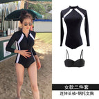 Black one-piece swimsuit + underwire (nylon fabric) / S