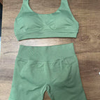 Pistachio green bra and shorts set / Xs (european size is too large)