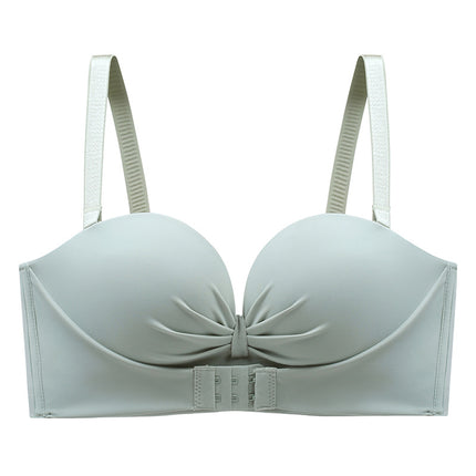 Half cup strapless spring and summer new underwear women's wireless push up top support non-slip beauty back front buckle bra wholesale