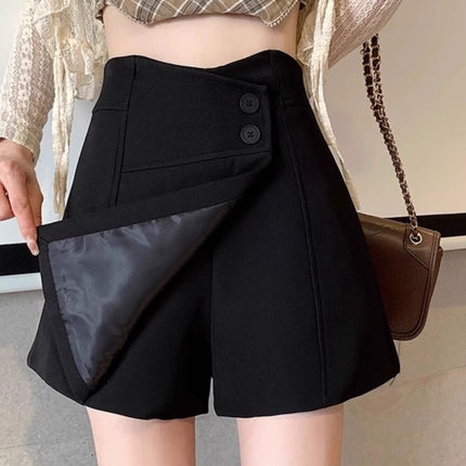 Shorts Women's 2024 Spring New Wide Leg Pants Korean Style High Waist Slimming A- shaped Pants Design Sense Casual Pants Skirt