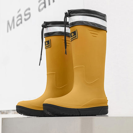 Cross-Border High-Top Rain Boots for Men, Non-Slip Waterproof Rain Boots for Work, Wear-Resistant Rubber Shoes, Kitchen Car Wash Mouth Shoes