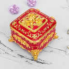 Square rose gold red jewelry box