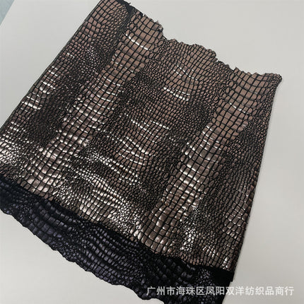New magic color laser gradient stretch cloth crocodile pattern stone pattern creative clothing performance clothing luggage dress fabric