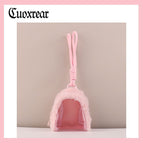 Plush transparent bag-pink