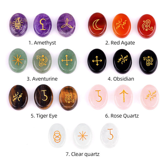 witches runes witch runes natural crystal agate semi-precious stone carvings such as nilune runes