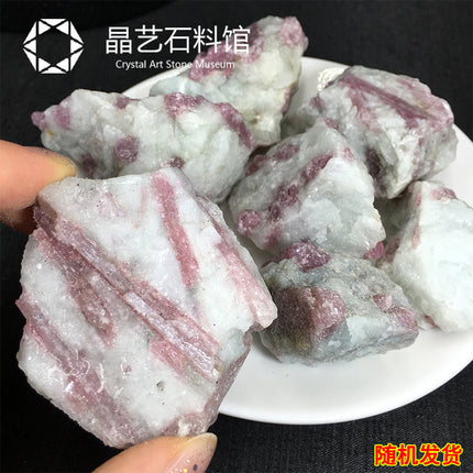 Natural pink tourmaline original stone decoration home desktop office decoration plant landscape Stone Children's teaching ore